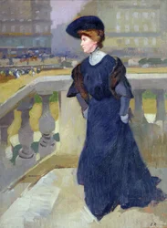 Madame Renoux auf den Stufen der Trinity Church, 1904